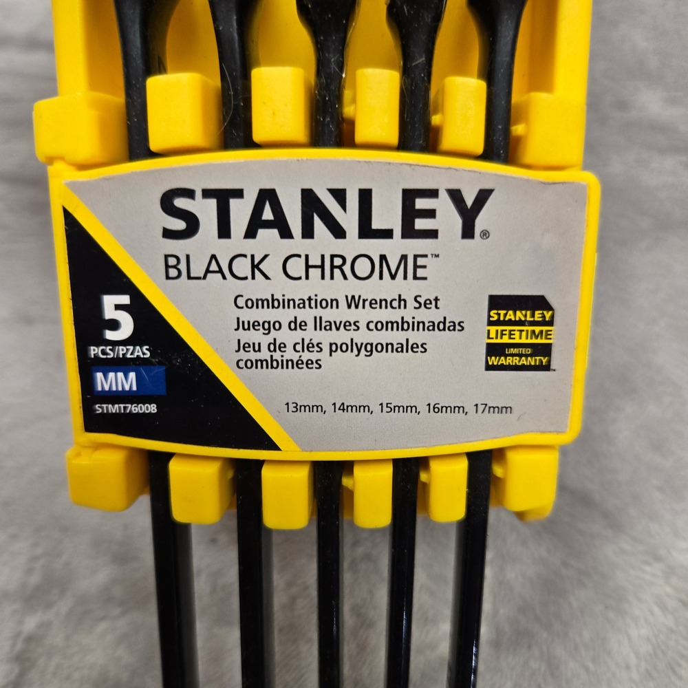 Stanley Black Chrome 5 Piece Metric Combination Wrench Set STMT76008 13mm-17mm - Picture 2 of 4